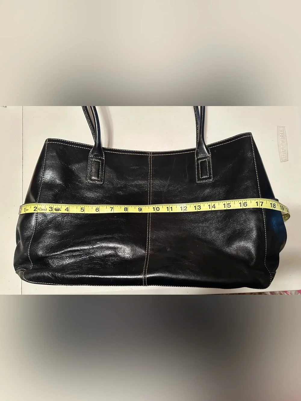 Beautiful Fossil Black Leather laptop bag/briefcase.